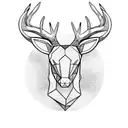 asymmetric deer head tattoo design idea