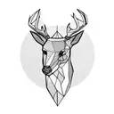 asymmetric deer head tattoo design idea