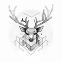 asymmetric deer head tattoo design idea