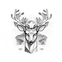 asymmetric deer head tattoo design idea