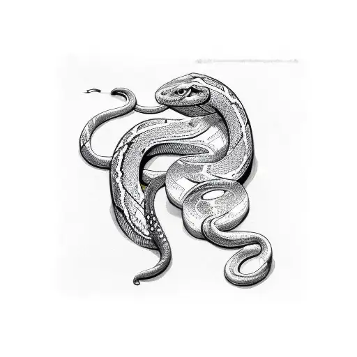 Snake with heart skin  tattoo design idea