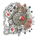 royal flush tattoo design idea