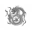 smoke chinese dragon tattoo design idea