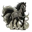 Famine 4 horsemen of the apocalypse  Black horse tattoo design idea