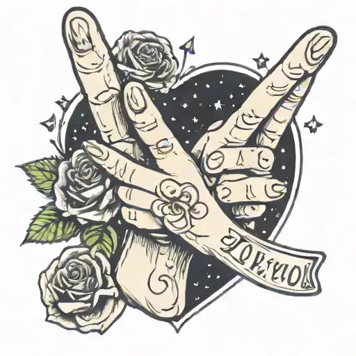 I love you in sign language with stardust around it tattoo design idea