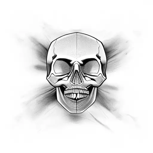 face with skull headpiece  tattoo design idea