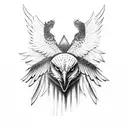 Half Eagle, Half Aircraft tattoo design idea