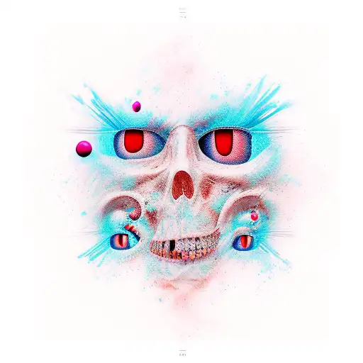 Artistic abstract surrealistic art tattoo design idea