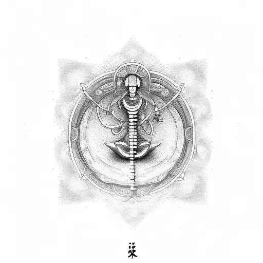 Libra scale symbol with tai chi symbol tattoo design idea