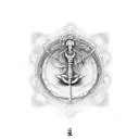 Libra scale symbol with tai chi symbol tattoo design idea
