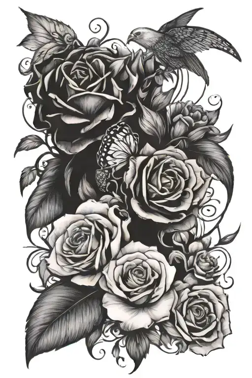 Give me ideas for a tattoo design that will go on the inner forearm. The tattoo will represent my four granddaughters, b tattoo design idea
