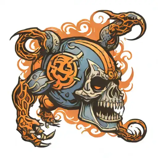 gnarliest nightmare football logo  tattoo design idea