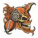 gnarliest nightmare football logo  tattoo design idea