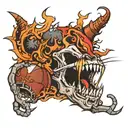 gnarliest nightmare football logo  tattoo design idea