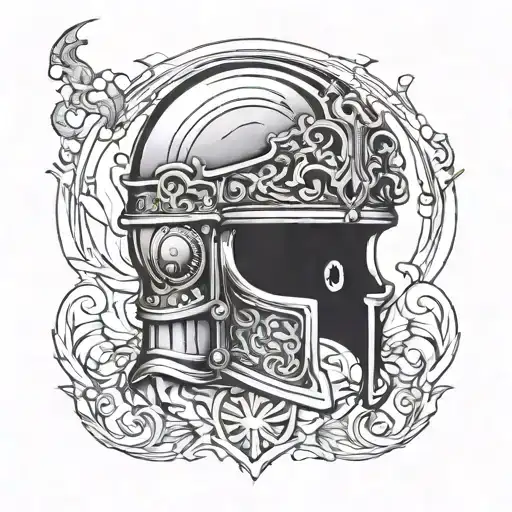 Roman Empire Helmet logo tattoo design idea