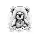 kind and caring (teddy bear)  tattoo design idea