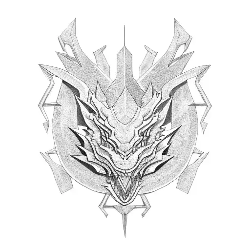 Origami dragon tattoo design idea