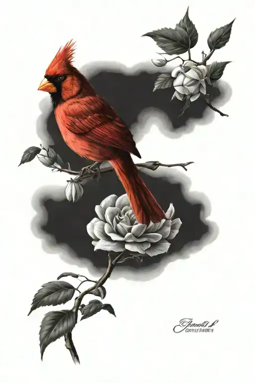 cardinal bird tattoo design idea