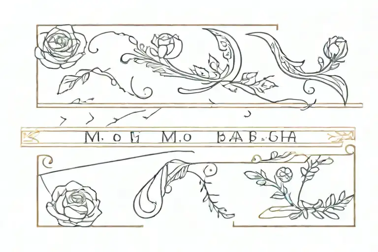 fancy ruler with saying "Мой завод" on top and "Моя гордость" on bottom tattoo design idea