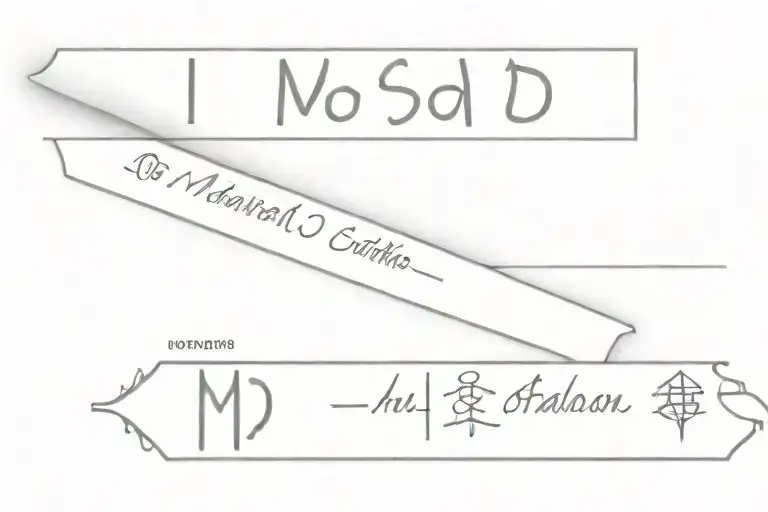 fancy ruler with ussr proverbs saying "Мой завод" on top and "Моя гордость" on bottom tattoo design idea