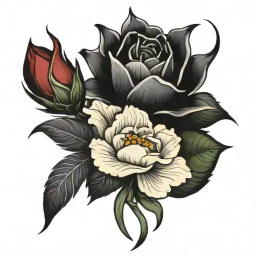 perseverance with flowers  tattoo design idea