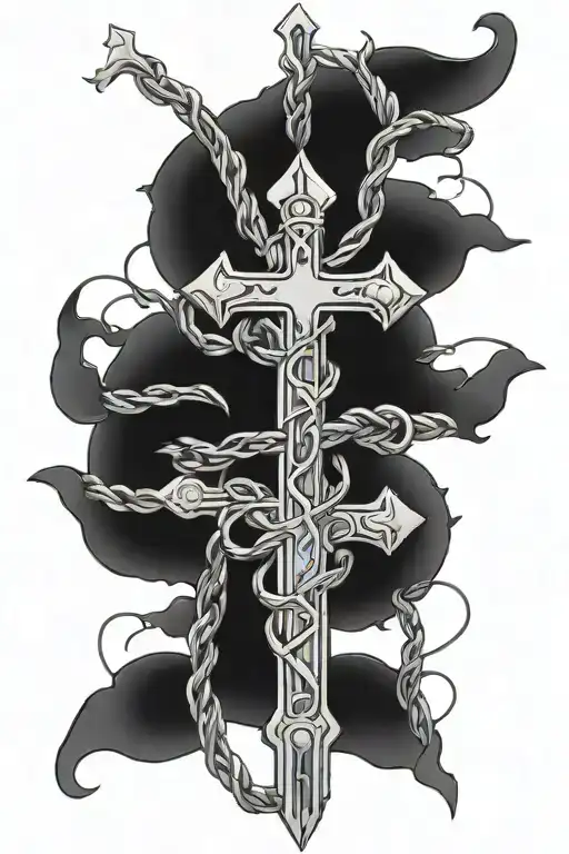 barb wire cross tattoo tattoo design idea