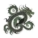dragon cover up over green tattoo design idea