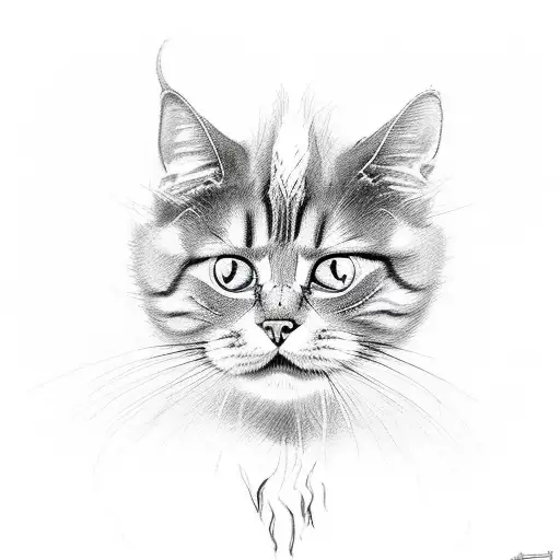 demonic cat angry evil tattoo design idea