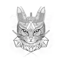 Samurai cat tattoo design idea