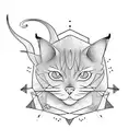 Samurai cat tattoo design idea