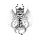 A mythical sea creature emerging from the ocean waves tattoo design idea