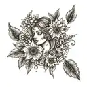 Uma tatuagem no ombro com um girassol e um lírio seria linda.  tattoo design idea