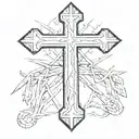 cross made from 10 railroad spikes tattoo design idea