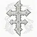 cross made from 10 railroad spikes tattoo design idea