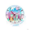 broken clock with NYC skyline tattoo design idea