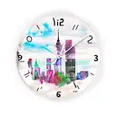clock with NYC skyline tattoo design idea