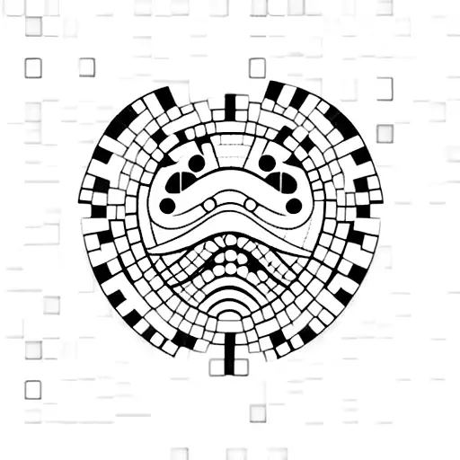 An intricate coffee bean mosaic forming a moustache tattoo design idea