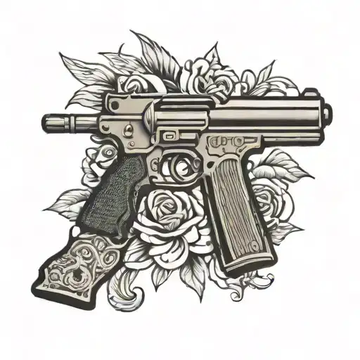2nd amendment with pistols   tattoo design idea