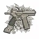 2nd amendment with pistols   tattoo design idea
