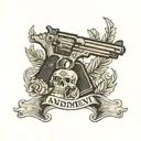 2nd amendment with pistols   tattoo design idea