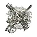 2nd amendment with pistols   tattoo design idea