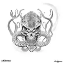 caveira cobras tattoo design idea