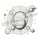 Create a tattoo design on your arm, from wrist to hand, inspired by space. Include images of planets, stars, galaxies, a tattoo design idea