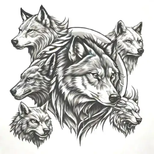wolf, lynx, eagle, bear, wolverine tattoo design idea