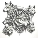 wolf, lynx, eagle, bear, wolverine tattoo design idea