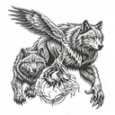 wolf, lynx, eagle, bear, wolverine tattoo design idea