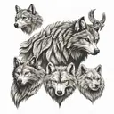 wolf, lynx, eagle, bear, wolverine tattoo design idea