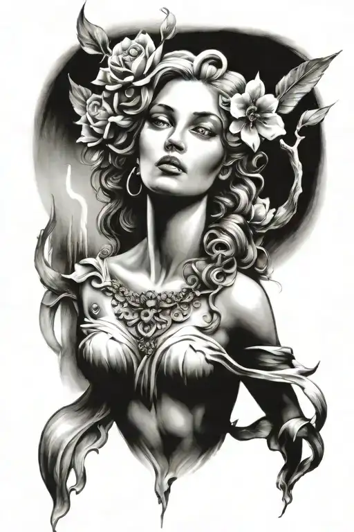 Aphrodite goddess tattoo design idea