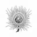 A vibrant and surreal artwork featuring a protea flower transforming into a puzzle piece, symbolizing the unique and puzzle-like nature of autism tattoo design idea