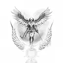 archangel michael tattoo design idea